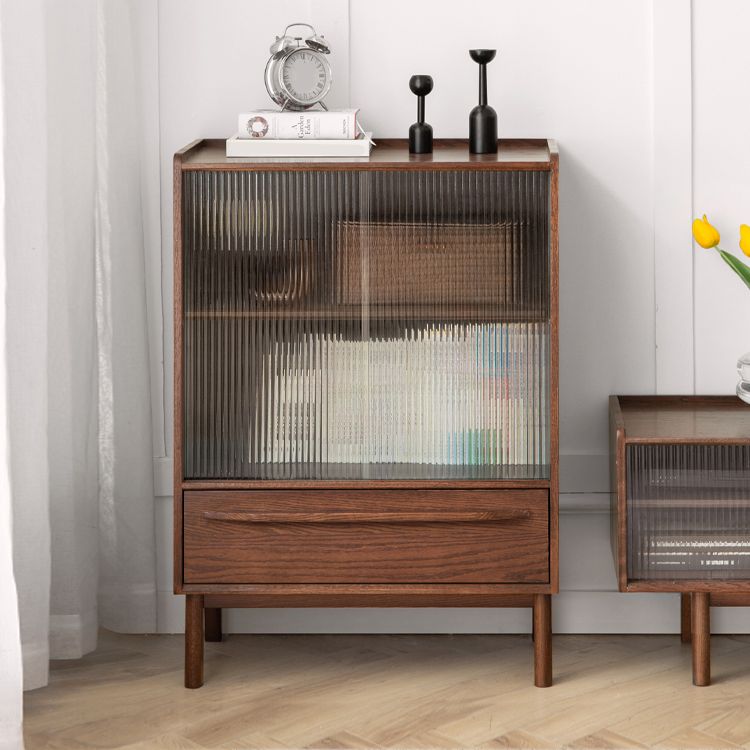 Brano in vetro in legno massiccio 1 - mobile accento cassetto per soggiorno