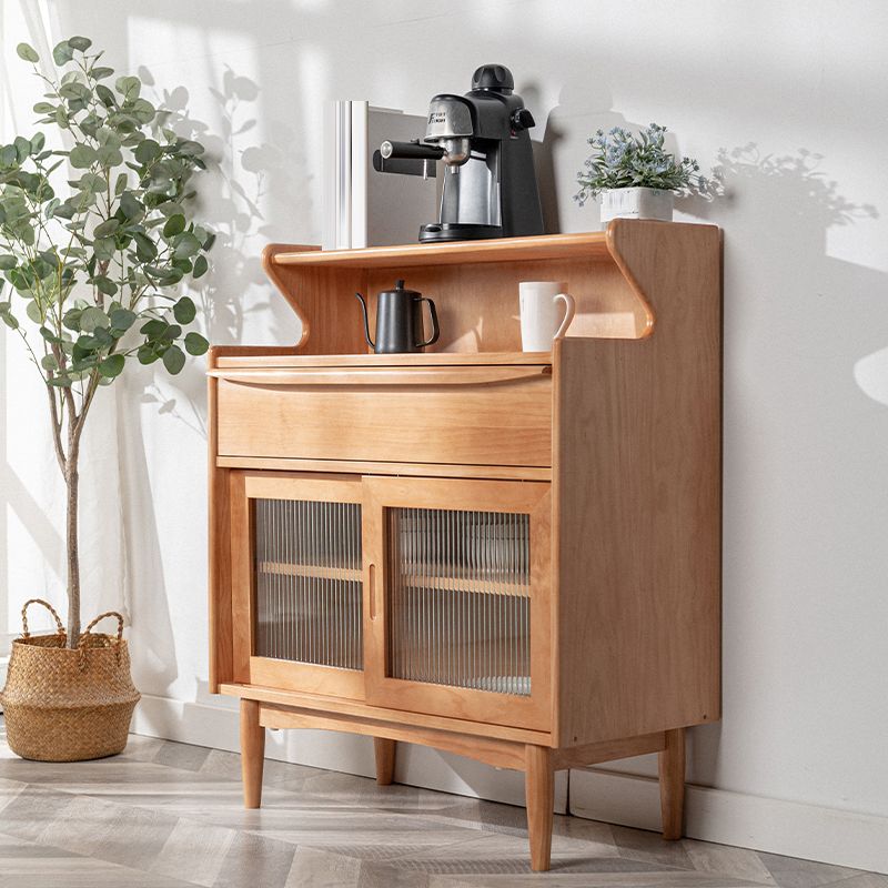 Servidor de estilo de madera sólida de color marrón servidor de estilo moderno, 33.46 "W x 15.75" D x 40.16 "H