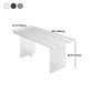 Dining Room Modern Dinette Table Rectangle Acrylic Double Pedestal Dining Table Clearhalo 'Dining Tables & Seating' 'Dining Tables' 'dining_table' 'furn' 'furn_dining_table' 'Furniture' 'furniture_dining_table' 'Kitchen & Dining Furniture' 'kitchen' 'kitchen_dining_table' 1200x1200_91d3972c-e41d-40f1-be91-ab6c79e6d242