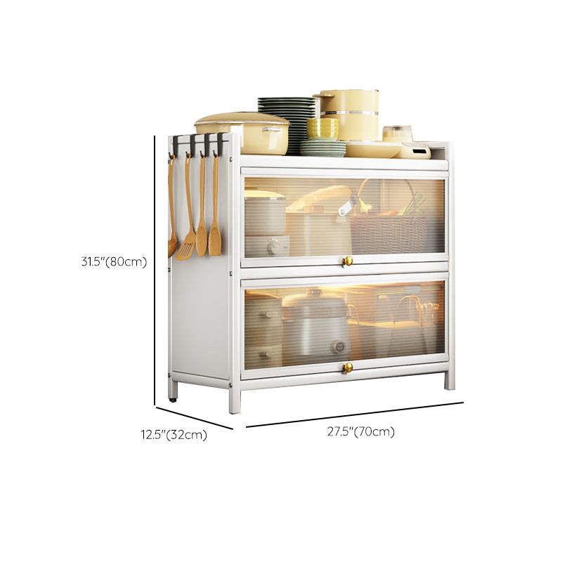 White Metal Buffet Server Modern Dining Server for Dining Room Clearhalo 'buffet_sideboard' 'Buffets & Sideboards' 'furn' 'furn_buffet_sideboard' 'Furniture' 'Kitchen & Dining Furniture' 1200x1200_91d3c251-1d42-4845-a7b2-ba9688e3aa9f