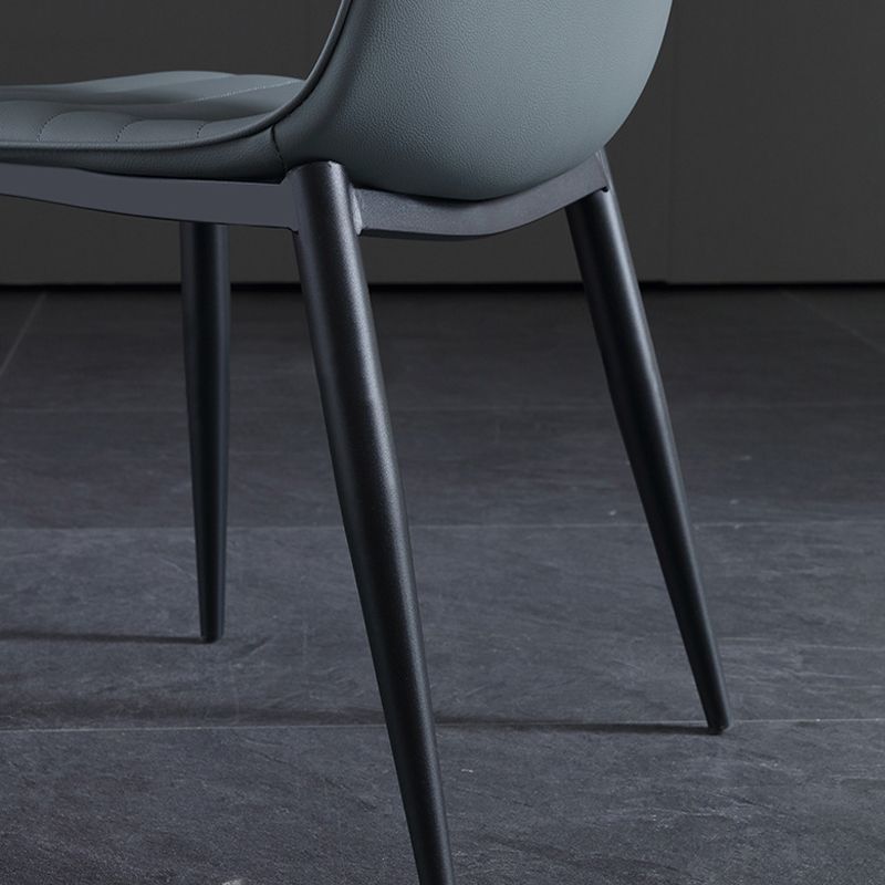 Industrial Faux Leather Chairs Armless Side Chairs with Metal Legs for Home Use Clearhalo 'Dining Chairs' 'Dining Tables & Seating' 'dining_chair' 'furn' 'furn_dining_chair' 'Furniture' 'Kitchen & Dining Furniture' 1200x1200_91d3d916-e179-4ec5-8167-8a2d2ab8fdaf