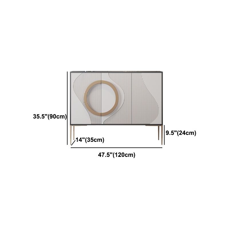 Glam White ingegnerizzato in legno a buffet a buffet regolabile salotto al buffet