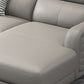 Modernism Genuine Leather Sectional Sloped Arm Sectional in Grey