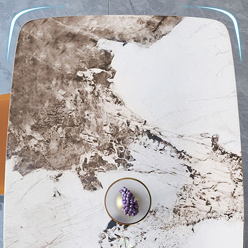 Industrial Style Sintered Stone Table Dining Rectangle Table with Metal Legs for Home Clearhalo 'Dining Tables & Seating' 'Dining Tables' 'dining_table' 'furn' 'furn_dining_table' 'Furniture' 'Kitchen & Dining Furniture' 1200x1200_91d616f2-fe1d-4ebe-8da6-390d4dfcec9e