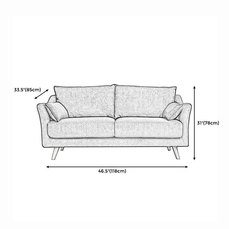 Loose Back Sloped Arm Sofa Nordic 30.7" H Linen Slipcovered Sofa Clearhalo 'Furniture' 'furniture_sofas' 'kitchen' 'kitchen_sofas' 'Living Room Furniture' 'Sofa' 'sofas' 1200x1200_91d64d44-3e2c-4cc3-8184-f7ecc3ee1291
