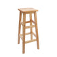 Industrial Wooden Counter Chair Square Backless Solid Wood Round High Chair with 4 Legs