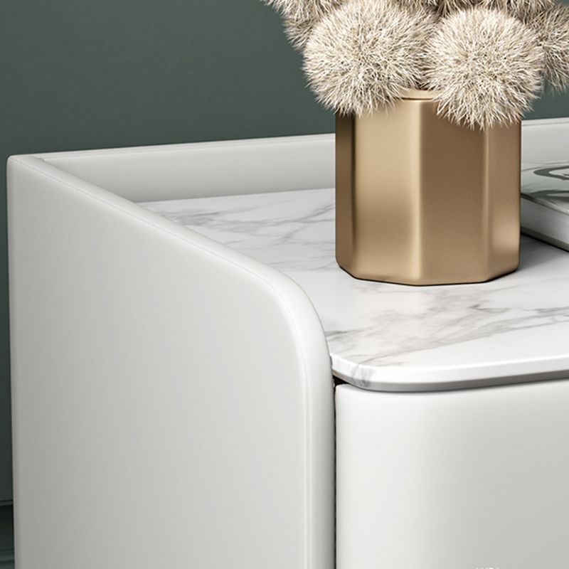 2 cassetti Le gambe del tavolo da notte contemporanee includevano comodini in legno massiccio, alto 18,5 "