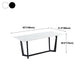 Industrial Stone Rectangle Table Standard Height Dining Room Table with Trestle Base
