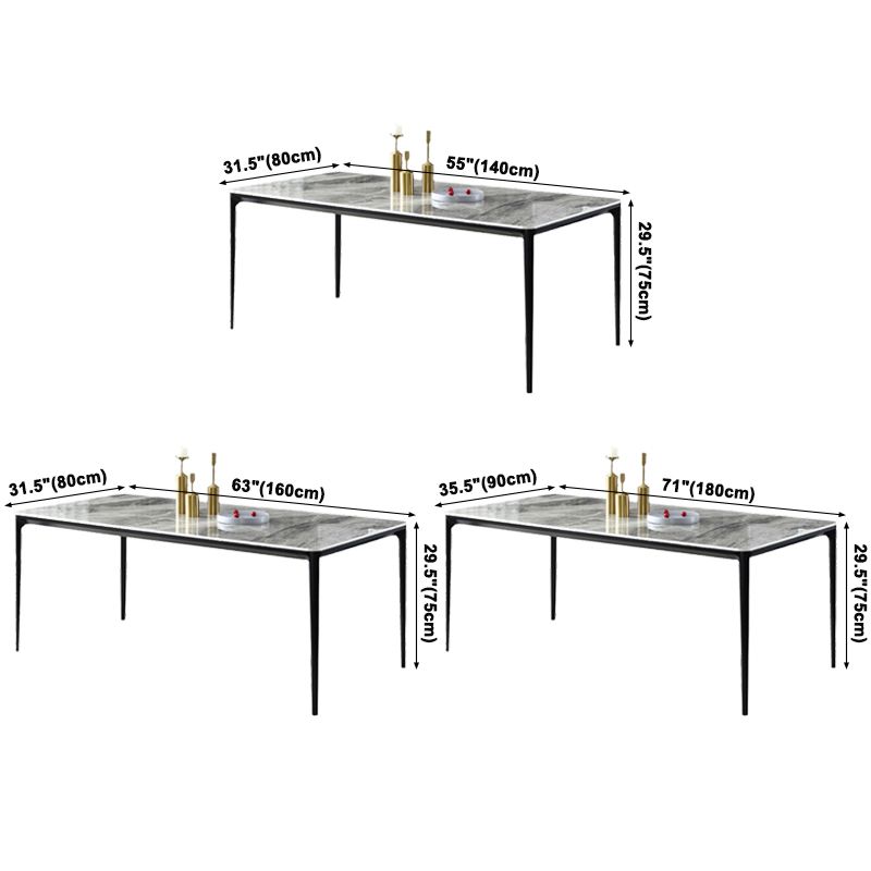 Modern Style Sintered Stone Dining Table Gray Rectangle Table with 4 Legs Clearhalo ' dining_table' 'Dining Tables & Seating' 'Dining Tables' 'Furniture' 'furniture_dining_table' 'Kitchen & Dining Furniture' 'kitchen&dining_furn' 'kitchen' 'kitchen_dining_table' 1200x1200_91d76786-5cf5-431c-a5e7-5b2e00357050