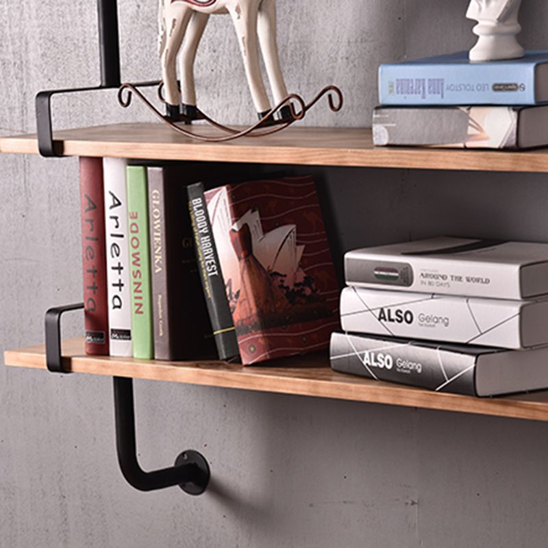 7.9" W Pine Bookcase Wall Mounted Modern Horizontal Book Shelf