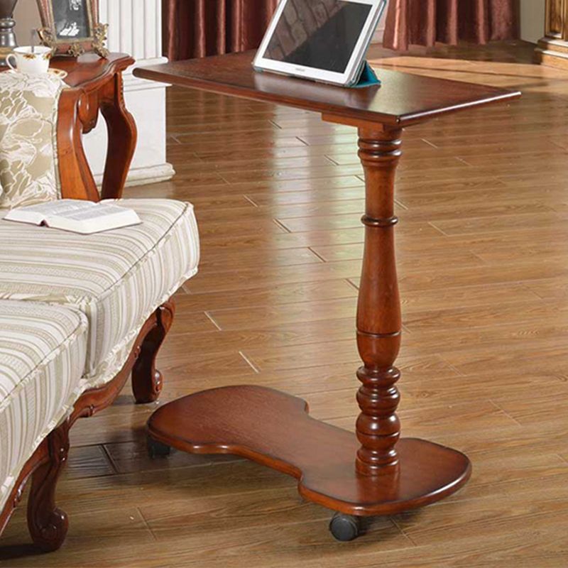 Brown Removable Coffee or End Table in Solid Wood French Country