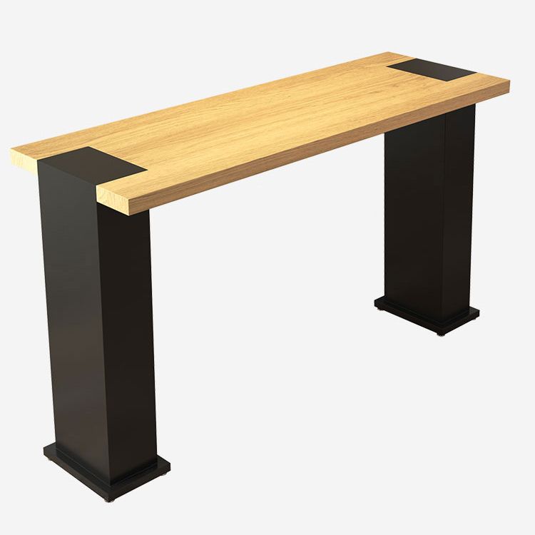 Modern 1/2/3/5 Pieces Bar Table Set Rectangle Pine Wood Counter Table with High Stools