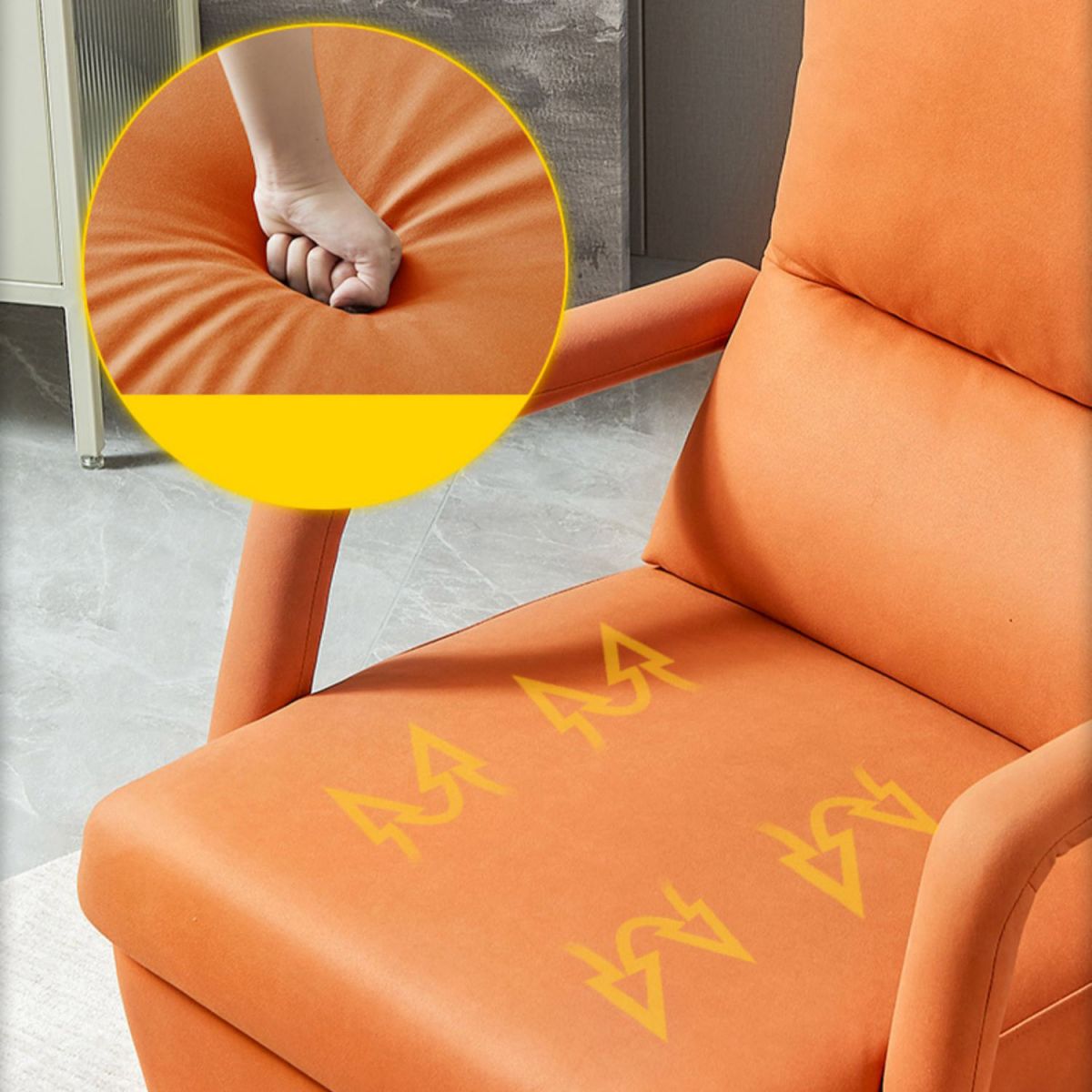 Chaise inclinable couleur inclinable à cadre métallique en cuir faux en cuir avec repose-pieds