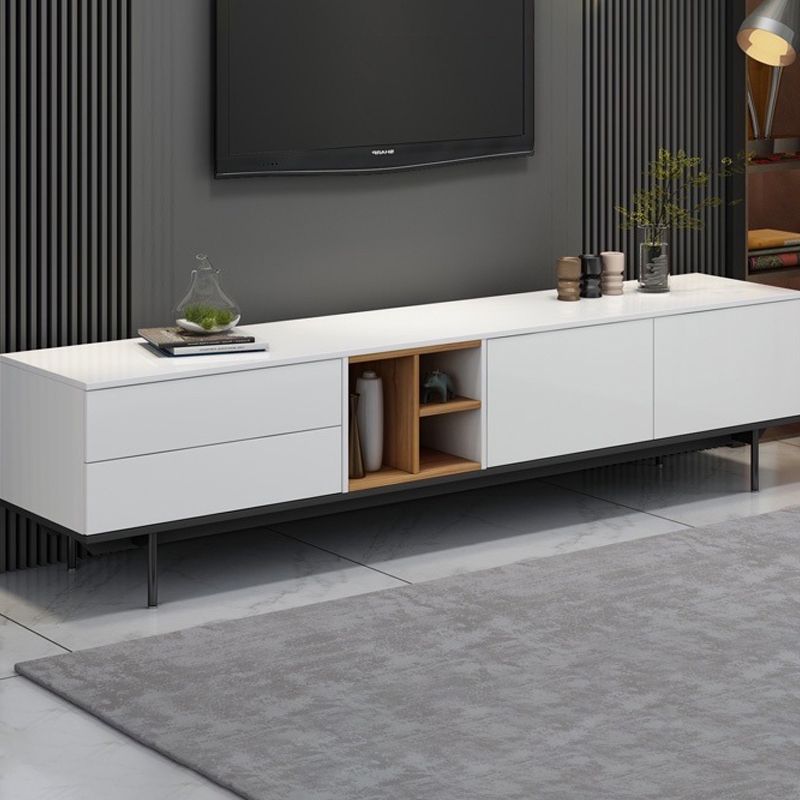 Contemporary Wooden TV Stand Open Storage TV Media Console with Doors for Living Room Clearhalo 'furn' 'furn_tv_stands_entertainment_centers' 'Furniture' 'Living Room Furniture' 'TV Stands & Entertainment Centers' 'TV Stands & Media Storage Furniture' 'tv_stands_entertainment_centers' 1200x1200_91d830ec-9832-4c48-ad23-3130d672f7ef
