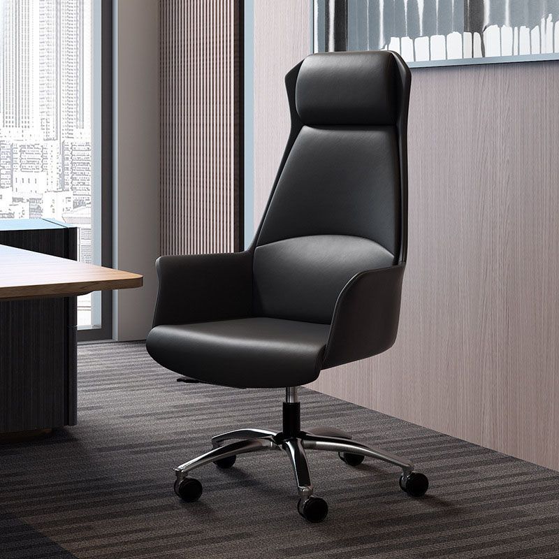 High Back Leather Management Office Chair Executive Swivel Office Chair Clearhalo 'furn' 'furn_office_chair' 'Furniture' 'Office Chairs' 'Office Furniture' 'office_chair' 1200x1200_91d9a8ea-f2a0-4d8e-b728-b37a6d2e99a7