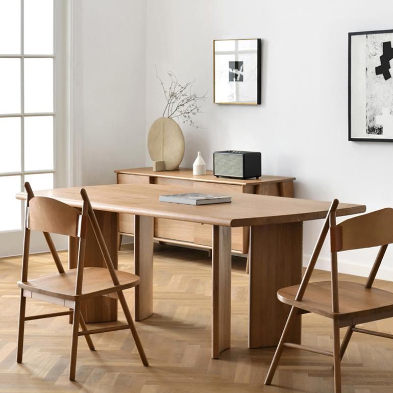 Modern Rectangle Solid Wood Dining Table Tripod Base Dining Table Clearhalo 'Dining Tables & Seating' 'Dining Tables' 'dining_table' 'furn' 'furn_dining_table' 'Furniture' 'Kitchen & Dining Furniture' 1200x1200_91dc3bcd-94a0-4219-aa6a-d662a7e1e528