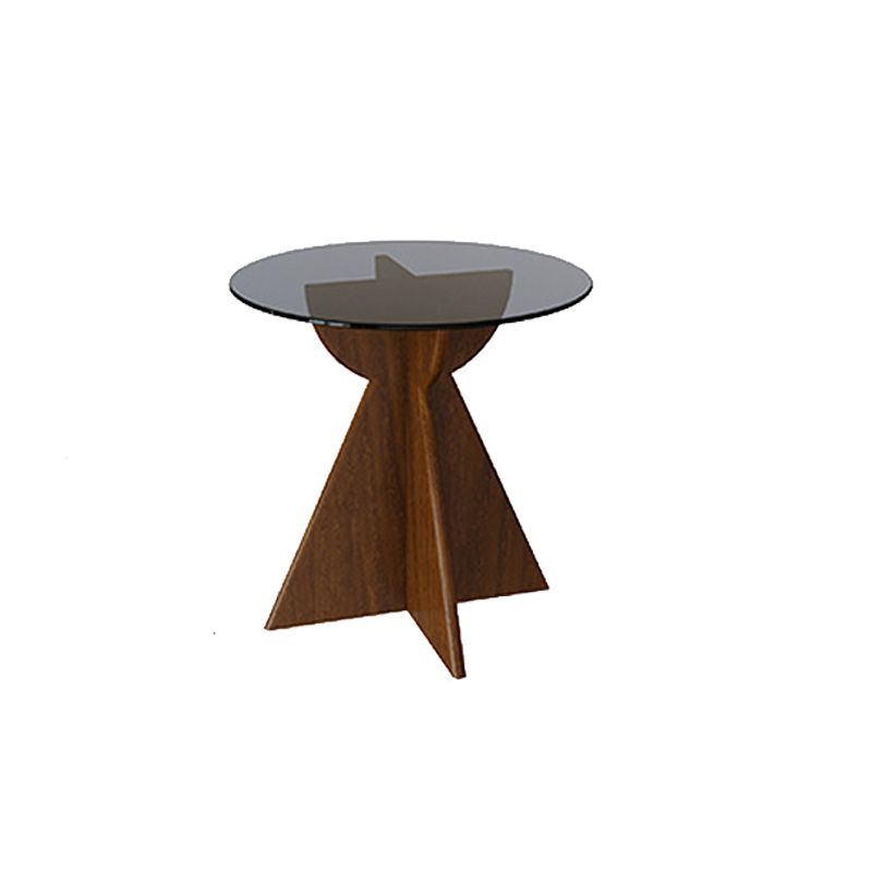 Tavolino contemporaneo in vetro astratto top rotondo del salotto