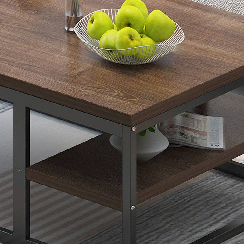 Coffee Table with Rectangular Black/gold Metal Base on 4 Legs Base Clearhalo 'Coffee & Accent Tables' 'Coffee Tables' 'coffee_tables' 'furn' 'furn_coffee_tables' 'Furniture' 'Living Room Furniture' 1200x1200_91dca8a9-8f92-4636-af13-a8614a9eea29