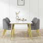 Glam 1/4/5/6/7 Pieces Dining Set Rectangle Stone Dining Table for Dining Room Clearhalo 'Dining Room Sets' 'Dining Tables & Seating' 'dining_room_set' 'furn' 'furn_dining_room_set' 'Furniture' 'furniture_dining_room_set' 'Kitchen & Dining Furniture' 1200x1200_91ddd433-333d-4ade-8a60-4c3c82690d45