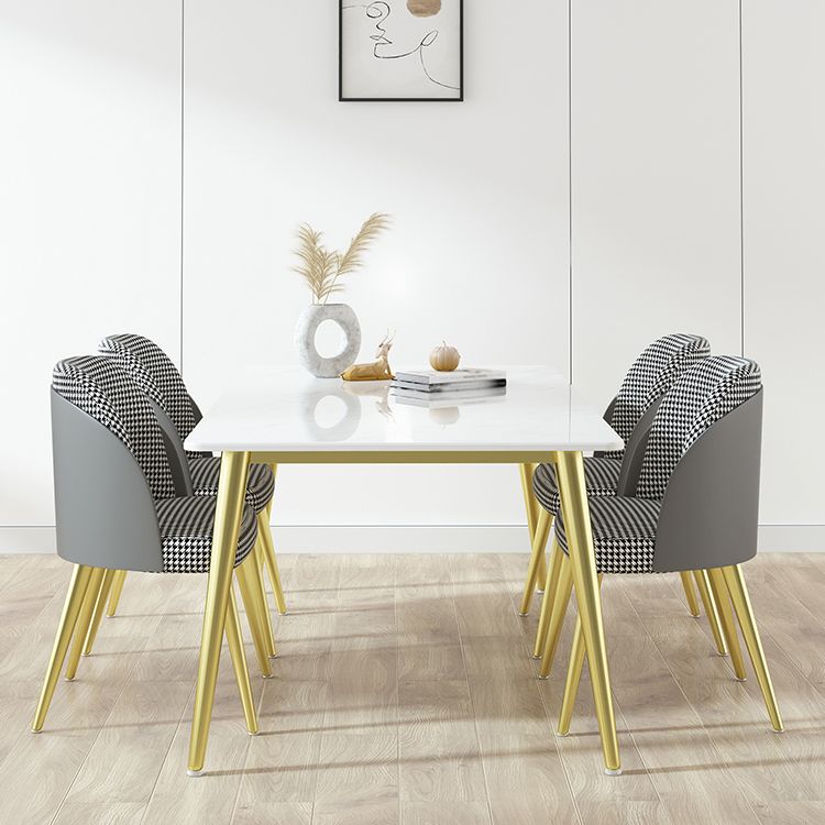 Glam 1/4/5/6/7 Pieces Dining Set Rectangle Stone Dining Table for Dining Room Clearhalo 'Dining Room Sets' 'Dining Tables & Seating' 'dining_room_set' 'furn' 'furn_dining_room_set' 'Furniture' 'furniture_dining_room_set' 'Kitchen & Dining Furniture' 1200x1200_91ddd433-333d-4ade-8a60-4c3c82690d45