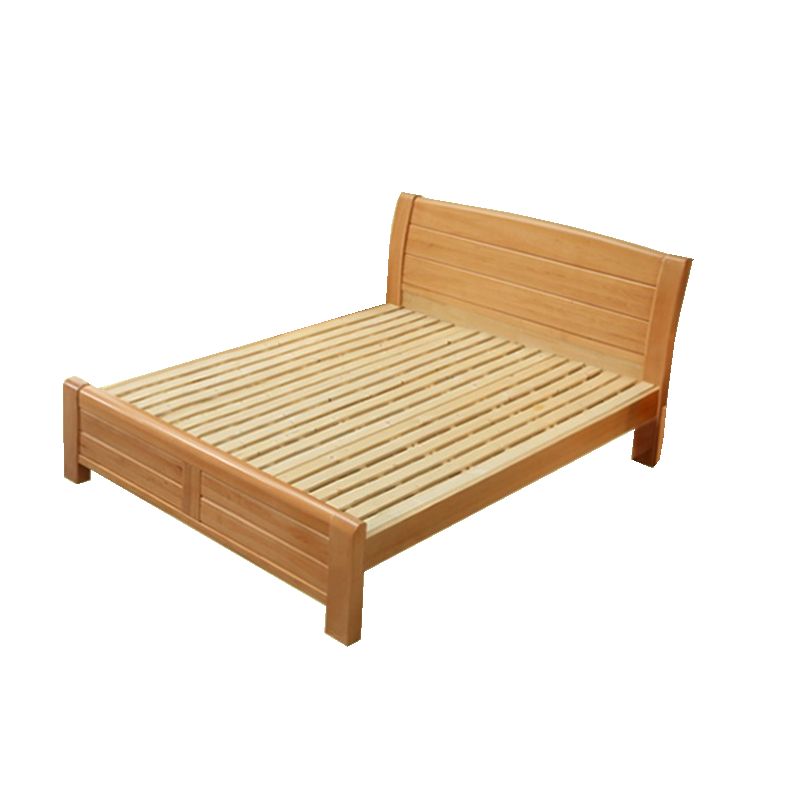 Traditional Beech Wood Bed,42.51" Low Profile Bed in Natural Clearhalo 'Bedroom Furniture' 'Beds' 'furn' 'furn_beds' 'Furniture' 1200x1200_91dea76f-1de5-4414-a578-eeafa1591974