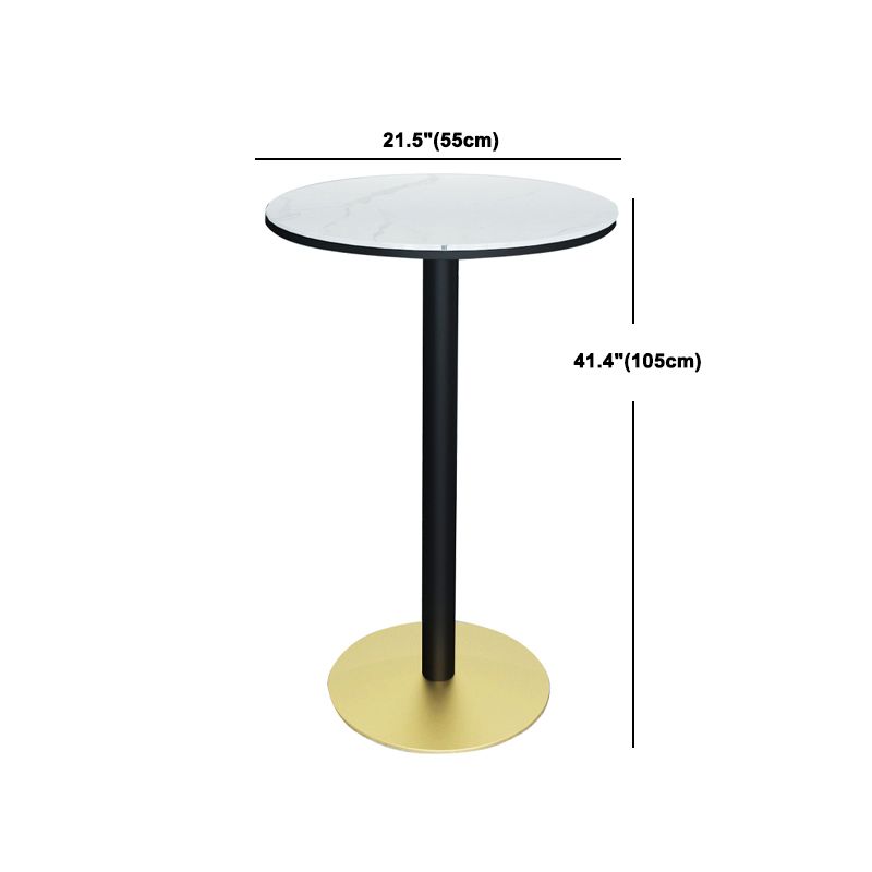 1/3/4/5 Pieces Glam Iron Bar Table Set Round Bistro Set with Black Faux Marble Top