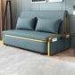 Green Sleeper Sofa Glam Style Foldable Faux leather Sofa Bed