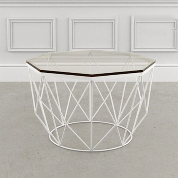 Modern Frame Coffee Table Round Glass Top Coffee Cocktail Table Clearhalo 'Coffee & Accent Tables' 'Coffee Tables' 'coffee_tables' 'furn' 'furn_coffee_tables' 'Furniture' 'Living Room Furniture' 1200x1200_91e039aa-4e58-4d94-b92e-5c46134c0974