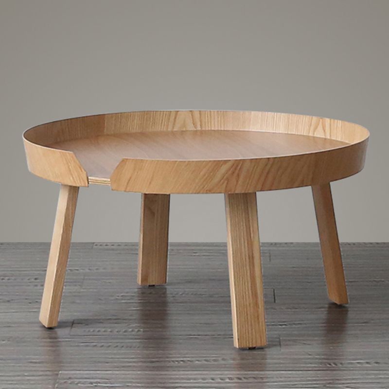 Solid Wood Tray Top End Table 3/4 Legs 2 Pieces Side Table Set