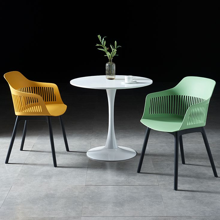 Plastic Scandinavian Dining Kitchen Room Chair Slat Back Arm Chair Clearhalo ' kitchen&dining_furn' 'Dining Chairs' 'Dining Tables & Seating' 'dining_chair' 'furn' 'furn_dining_chair' 'Furniture' 'furniture_dining_chair' 'Kitchen & Dining Furniture' 'kitchen' 1200x1200_91e138ee-b06d-4770-87d2-e6fb749b9869