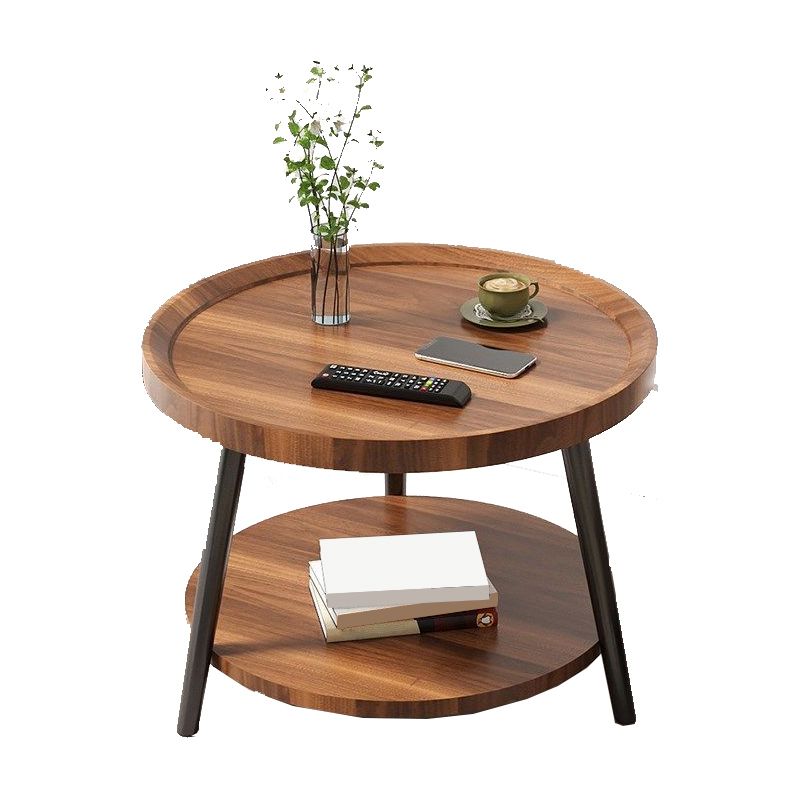 Wood Cocktail Table 3 Legs Modern Single Coffee Table with Shelf Clearhalo 'Coffee & Accent Tables' 'Coffee Tables' 'coffee_tables' 'furn' 'furn_coffee_tables' 'Furniture' 'Living Room Furniture' 1200x1200_91e1e447-43fb-43d7-b13a-bd2de8aef6de