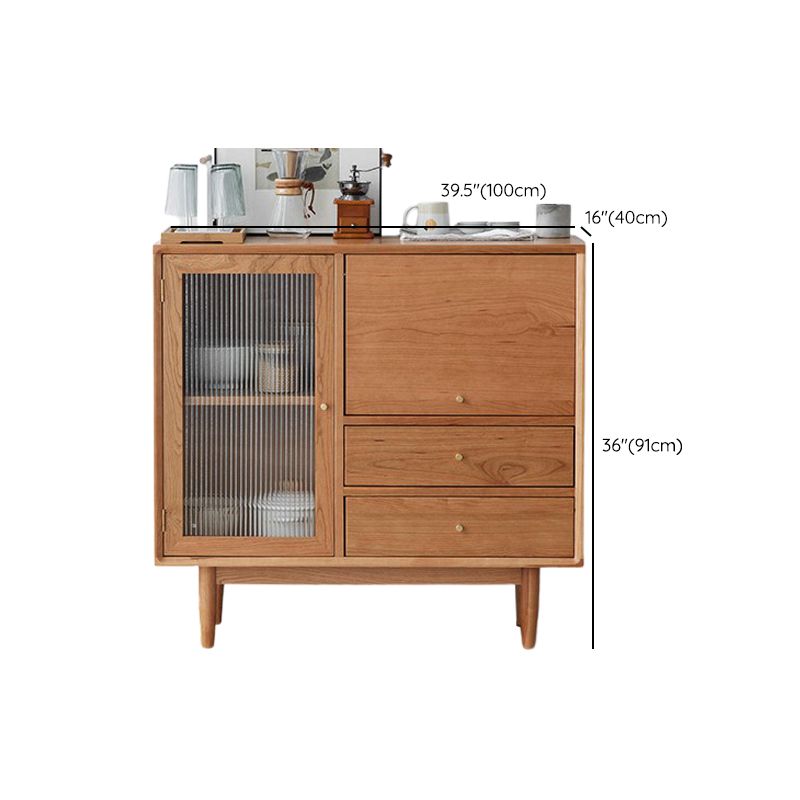 Scheda laterale per scaffalature regolabili in legno contemporaneo con cassetti e armadi