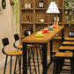 Pine Wood Bar Dining Table Industrial Style Rectangle Bar Table with Trestle for Bar