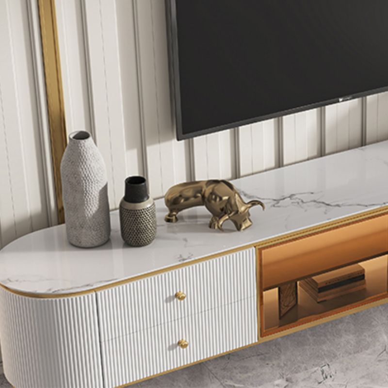 4 Drawers Glam TV Console Stone White Media Console with Doors Clearhalo 'furn' 'furn_tv_stands_entertainment_centers' 'Furniture' 'Living Room Furniture' 'TV Stands & Entertainment Centers' 'TV Stands & Media Storage Furniture' 'tv_stands_entertainment_centers' 1200x1200_91e4579d-2d44-430e-a070-166ffcb98b62