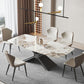 Modern Sintered Stone Top Dining Set Rectangle 1/4/5/6/7 Pieces Dinette Table Set