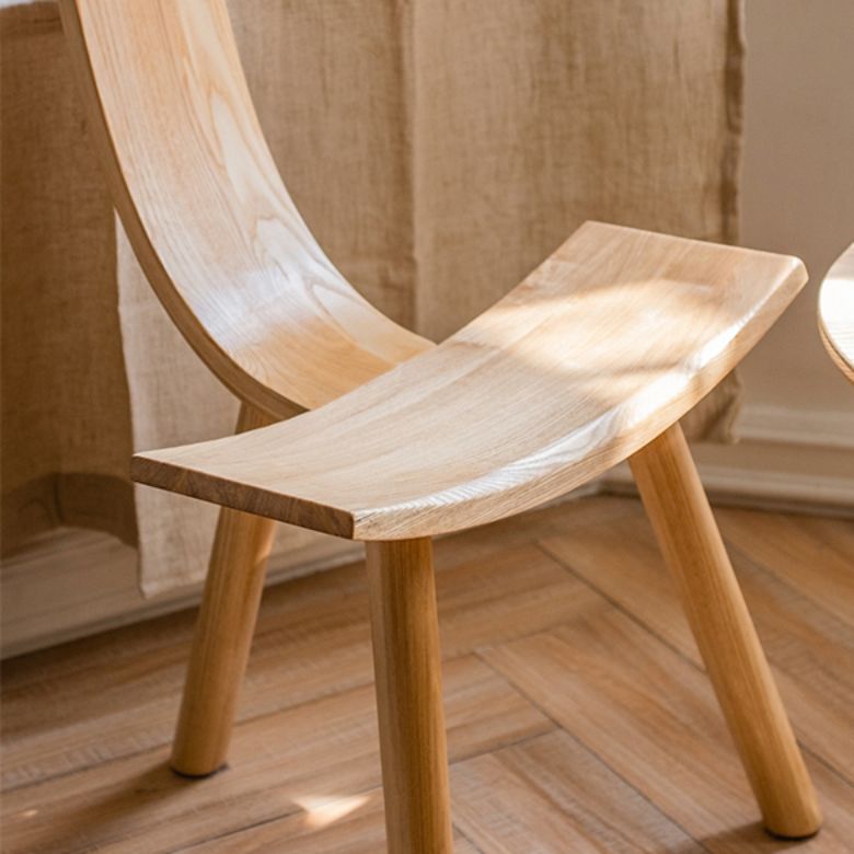 Natuurlijke moderne indoor eetstoel stoel vast houten zijstoel