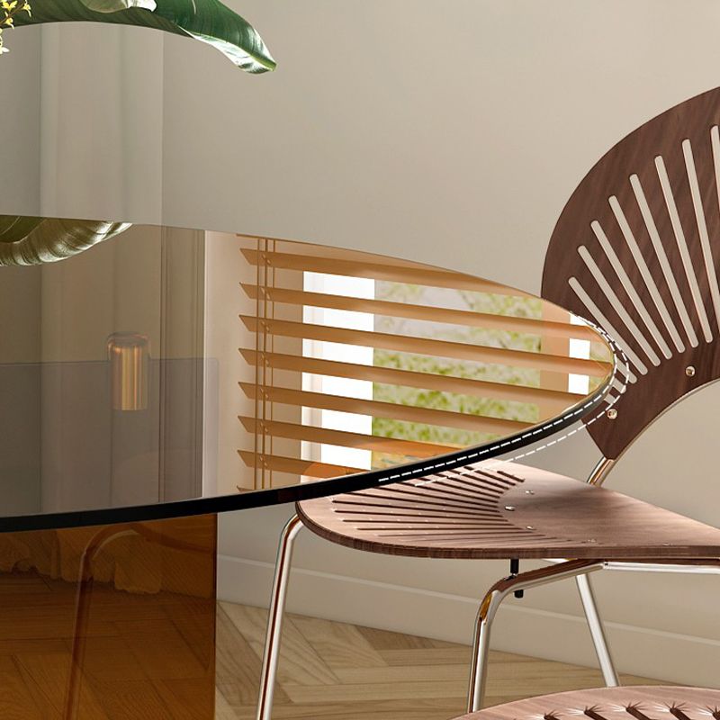 Round Glass Dining Table Modern Style Dining Table for Home Use Clearhalo 'Dining Tables & Seating' 'Dining Tables' 'dining_table' 'furn' 'furn_dining_table' 'Furniture' 'furniture_dining_table' 'Kitchen & Dining Furniture' 'kitchen' 'kitchen_dining_table' 1200x1200_91e7cdea-202d-4ee0-89c3-07654d0dfd3e