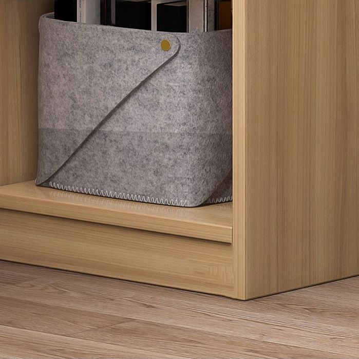 Brown Modern Style Bookshelf Closed Back Wood Bookcase for Home