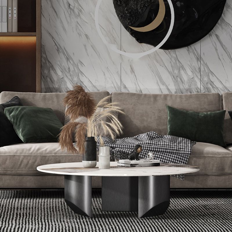 Slate Round Modern Coffee Table No Distressing Coffee Table Set Clearhalo 'Coffee & Accent Tables' 'Coffee Tables' 'coffee_tables' 'furn' 'furn_coffee_tables' 'Furniture' 'Living Room Furniture' 1200x1200_91e8f108-66a5-43ed-8a04-dfdd35211100