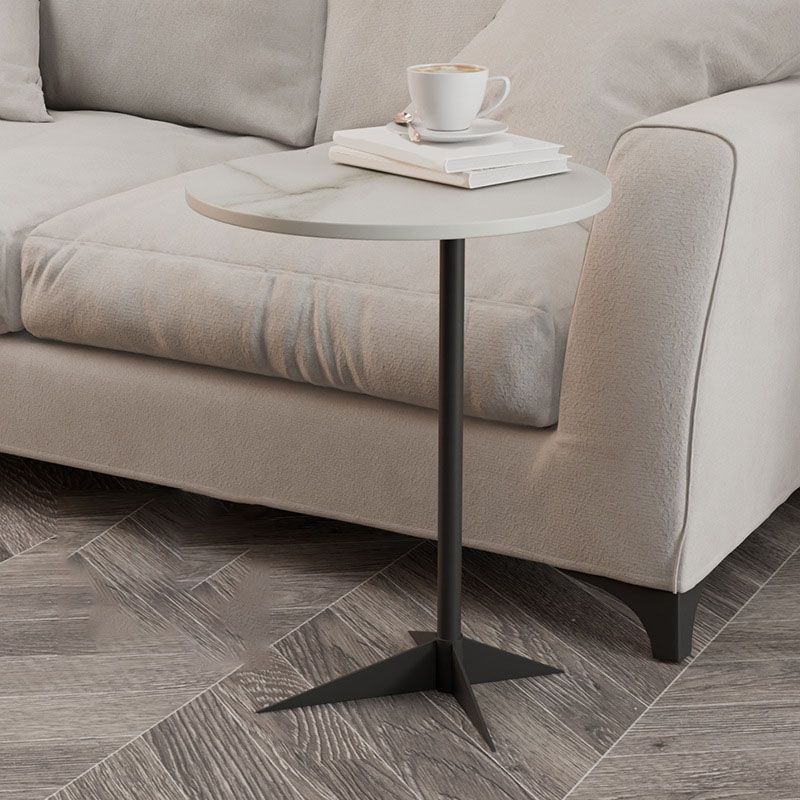 Modern Round Slate Side End Table Metal Pedestal Sofa Side Table Clearhalo 'Coffee & Accent Tables' 'End & Side Tables' 'end_side_tables' 'furn' 'furn_end_side_tables' 'Furniture' 'Living Room Furniture' 1200x1200_91ebd6d2-2ef9-4f01-95b7-a4158d085c49