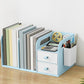 Modern Standard Plastic Bookcase Closed Back Bookshelf for Desk