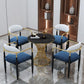 Glam Black Sintered Stone Dining Table Set 1/2/5 Pieces Dining Set for Home Use Clearhalo 'Dining Room Sets' 'Dining Tables & Seating' 'dining_room_set' 'furn' 'furn_dining_room_set' 'Furniture' 'Kitchen & Dining Furniture' 1200x1200_91ed14ba-7c76-4966-9c69-62232042cdd1