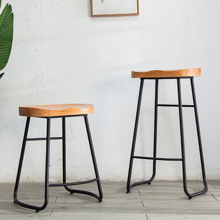 Modern Style Backless Bar-stool Saddle Seat Bar Stool with Metal Legs Clearhalo 'Bar Furniture' 'Bar Stools' 'bar_stools' 'furn' 'furn_bar_stools' 'Furniture' 'furniture_bar_stools' 'Kitchen & Dining Furniture' 1200x1200_91ee2365-79e9-4e39-ac10-b13cff4d5950