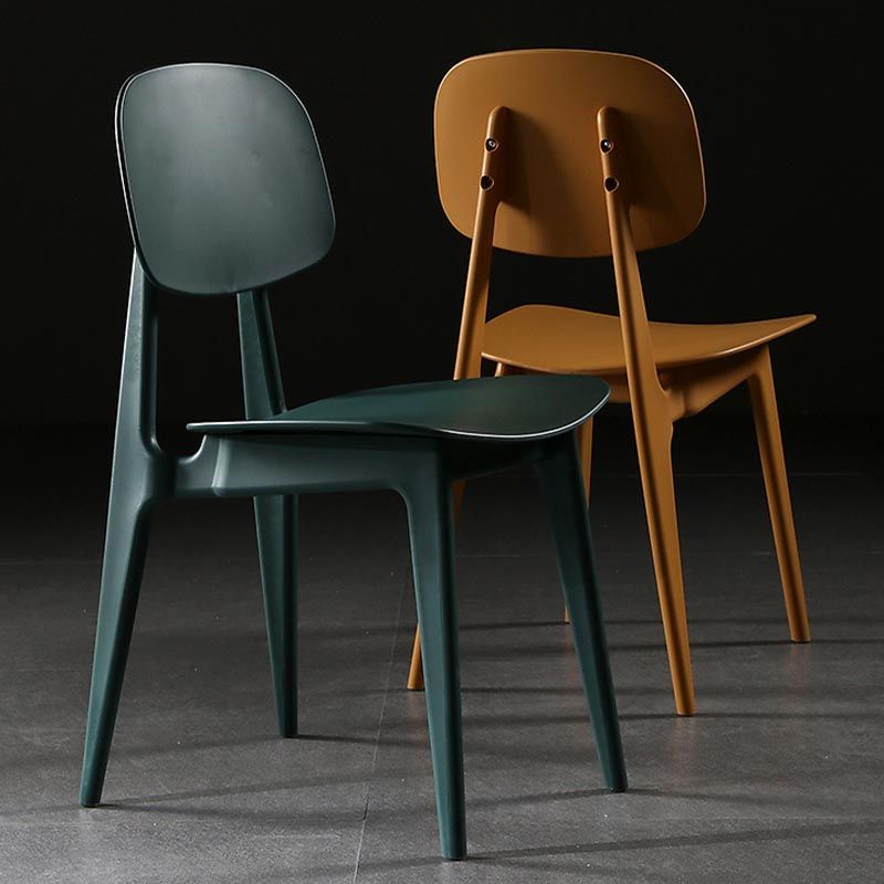 Silla lateral de plástico silla lateral de comedor contemporáneo de espalda para el hogar