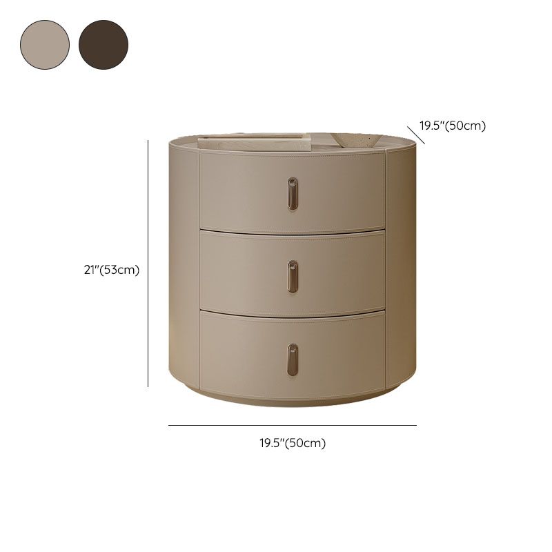 Contemporary Night Table Stone Accent Table Nightstand with 3 Drawers for Home Clearhalo 'Bedroom Furniture' 'furn' 'furn_night_stand' 'Furniture' 'night_stand' 'Nightstands' 1200x1200_91f0e5ef-8e30-4237-8083-abc162059b10