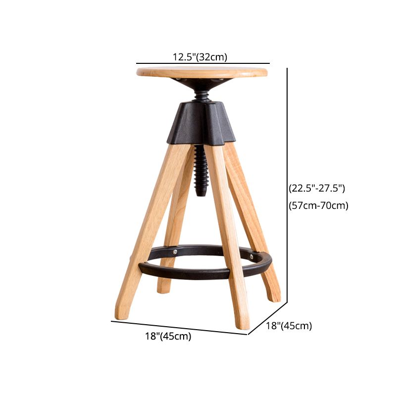 Adjustable Modern Counter Bar Stool Armless Wood Backless Bar Stool with Swivel Clearhalo 'Bar Furniture' 'Bar Stools' 'bar_stools' 'furn' 'furn_bar_stools' 'furniture_bar_stools' 'Kitchen & Dining Furniture' 'kitchen&dining_furn' 'kitchen' 'kitchen_furn' Furniture' 1200x1200_91f26541-49c3-4509-82d3-73eef8eba20b