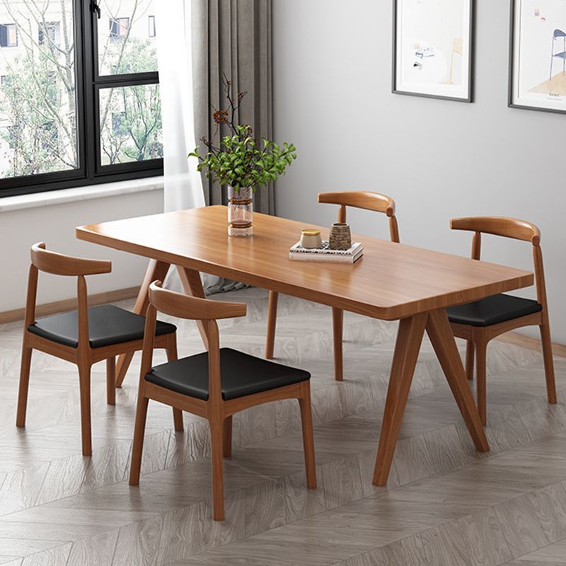 Moderna 1/4/5/7 Piezas Juego de comedor Rectángulo Mesa de comedor de madera de pino para sala de estar