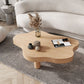 Table de cocktail à 3 pieds, table basse simple nordique en bois massif de forme libre