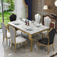 Traditional Luxury Stone Table Rectangle Stainless Steel Dining Table for Home Clearhalo ' dining_table' 'Dining Tables & Seating' 'Dining Tables' 'furn' 'furn_dining_table' 'Furniture' 'furniture_dining_table' 'Kitchen & Dining Furniture' 'kitchen&dining_furn' 'kitchen' 'kitchen_dining_table' 1200x1200_91f38e3e-a520-4c8d-9e3d-adc8c8534eb3
