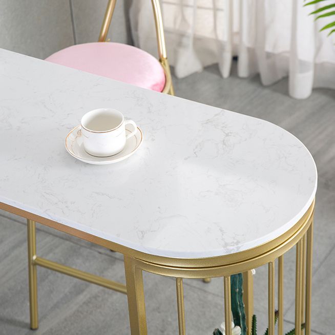Glam Specialty Bar Dining Table Stone Bistro Bar Table with Shelves Clearhalo 'Bar Furniture' 'Bar Tables' 'bar_tables' 'furn' 'furn_bar_tables' 'Furniture' 'Kitchen & Dining Furniture' 1200x1200_91f40e4d-1e04-4ba2-919f-4ea316eb417b